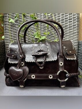 Luella Gisele Bartley Special Edition Satchel Chocolate Brown Leather Suede Boho